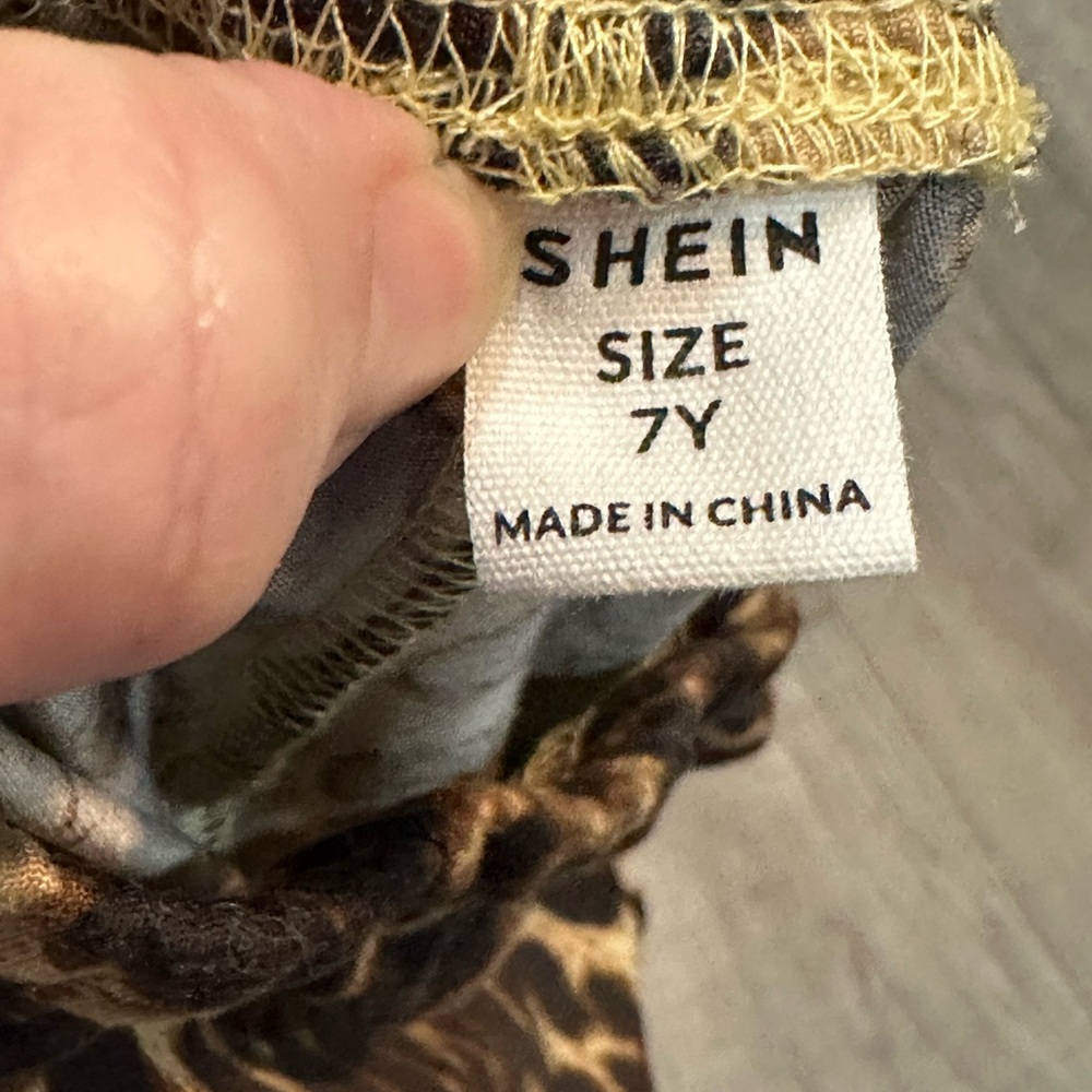 Girls SHEIN animal print leggings size 7y - Picture 4 of 7